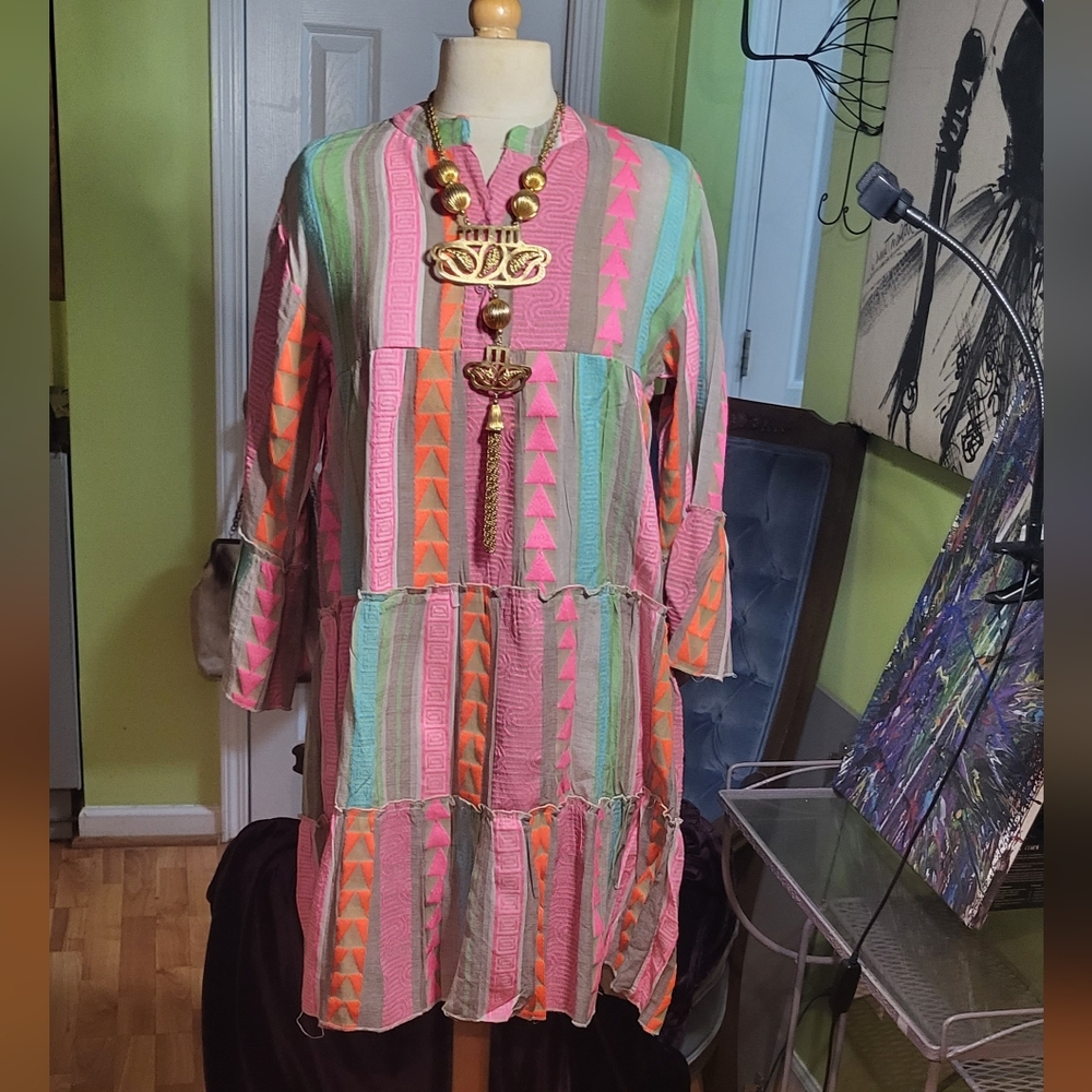 Bohemian Chic Colorful Patchwork Dress - Picture 8 of 8